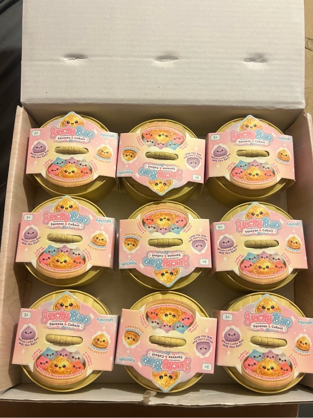 Keycraft Lucky Bao Squeeze Collect Mystery Dumpling 9 Pack Box NIB VIRAL Tik Tok
